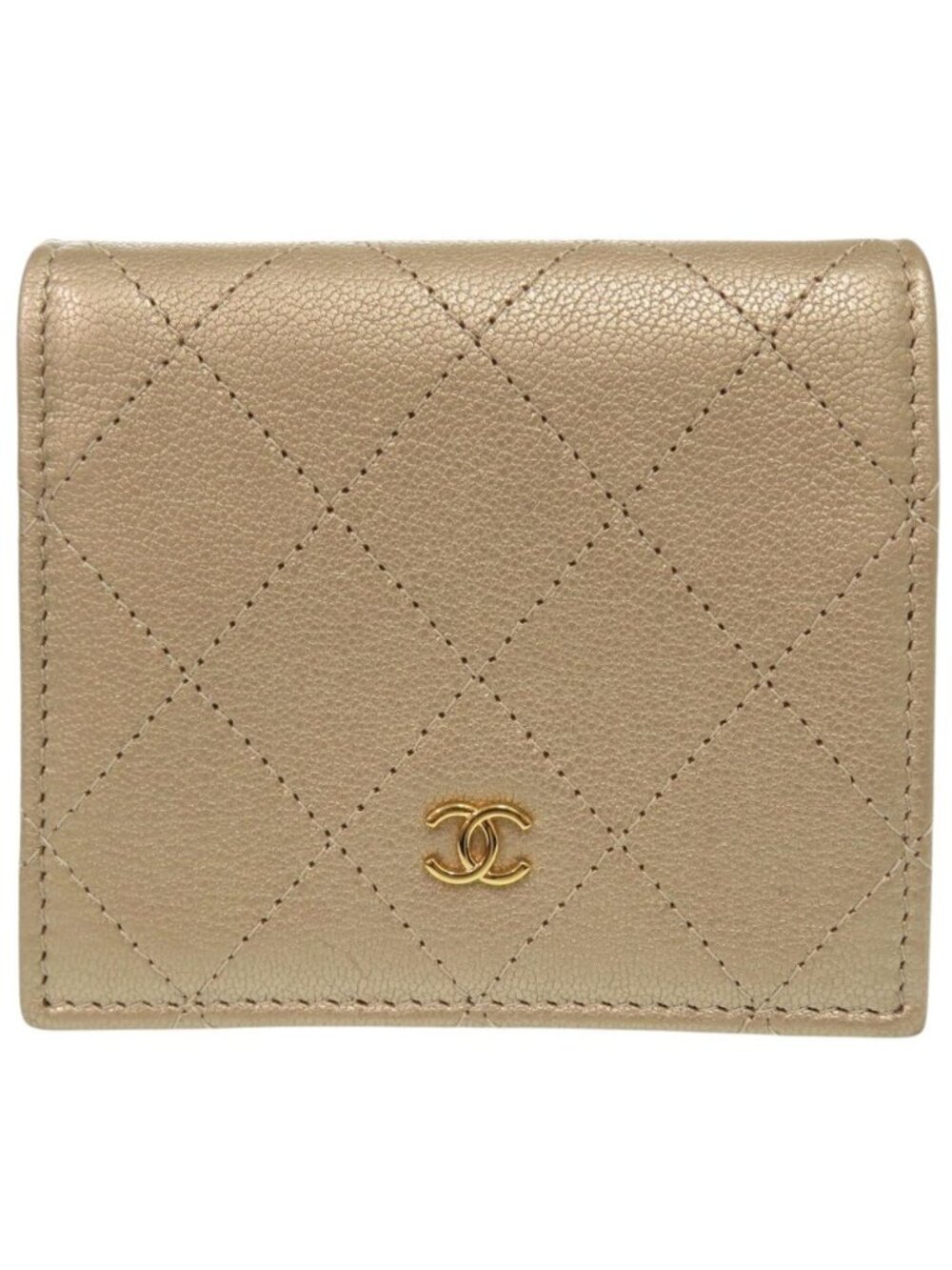 Chanel Quilted Calfskin Gold Bifold Wallet